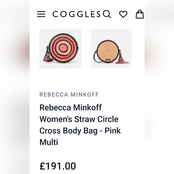 Rebecca Minkoff, woven pink straw circle bag, straw crossover bag - Picture 9 of 9